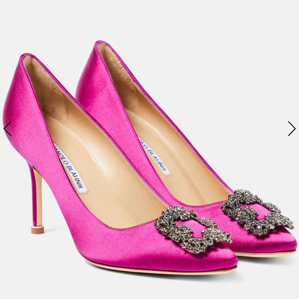 Manolo Blahnik fuschia heels Hangisi 90 mm
